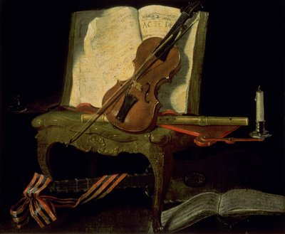 Still Life with a Violin by Jean Baptiste Oudry